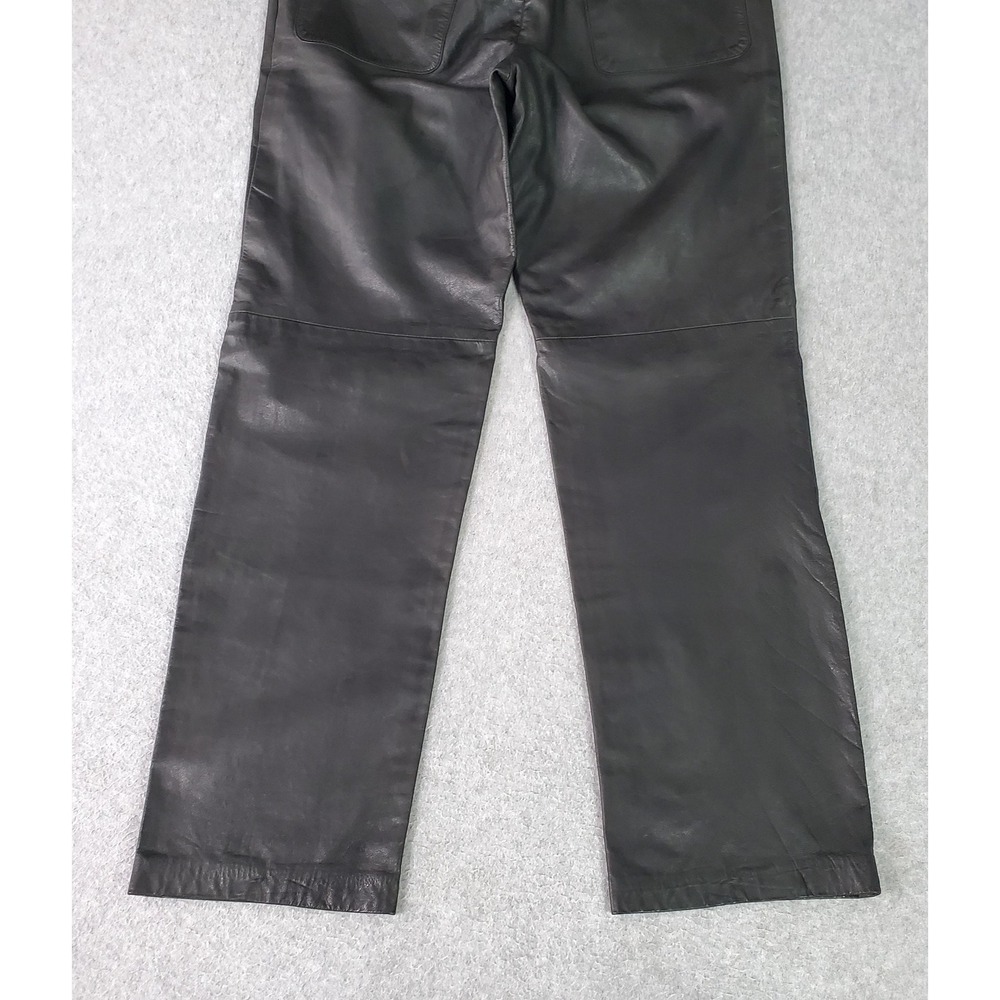 Vintage Versus Gianni Versace Leather Pants Fits 32x29 (Tag Sz 34) Black Italy - Picture 6 of 16